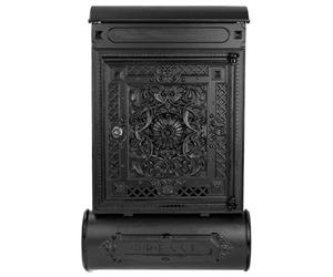 Cassetta postale HMF per esterni, cassetta postale con portarivisti | Cassetta posta antica alluminio | 57 x 35 x 11 cm | Nero