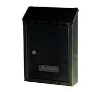 MAURER Cassetta postale in acciaio verniciato nero con tetto 21x30x6,8 cm