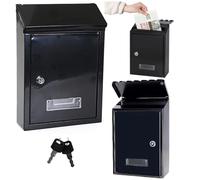 Cassetta postale in acciaio zincato, nera 26,5 × 18,5 × 6,5 cm