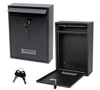 Cassetta postale in acciaio zincato, nera 32 × 21,5 × 8,5 cm