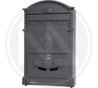 CASSETTA POSTALE IN ALLUMINIO PER ESTERNO "ROYAL ANTRACITE" MAURER 26x9x41 cm.