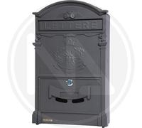 CASSETTA POSTALE IN ALLUMINIO PER ESTERNO "ROYAL ANTRACITE" MAURER 26x9x41 cm.