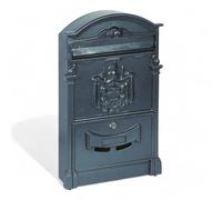 Cassetta postale in alluminio verniciato nero con serratura a cilindro per esterni