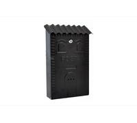 CASSETTA POSTALE IN FERRO BATTUTO PORTARIVISTA NERA CM.25 x 9.5 x H 37