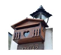Cassetta postale in legno, cassetta postale classica in legno per esterni, cassetta postale impermeabile da parete per la decorazione di giardini inte