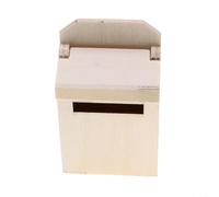 Cassetta postale in legno in miniatura, accessorio per casa delle bambole, vuota, per modellazione e artigianato in miniatura (colore naturale)