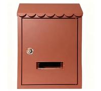 Cassetta Postale in Metallo da Parete con Serratura, in Ferro Zincato Resistente alla Pioggia, Ideale per la Casa, Il Portico o Come Contenitore per Riviste(Rust Red)