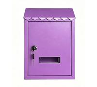 Cassetta Postale in Metallo da Parete con Serratura, in Ferro Zincato Resistente alla Pioggia, Ideale per la Casa, Il Portico o Come Contenitore per Riviste(Purple)