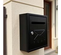 Cassetta postale in metallo per la casa, dotata di chiave e accessori per l'installazione, aspetto semplice, adatta per uso interno/esterno. Questa cassetta postale in metallo è realizzata con materia