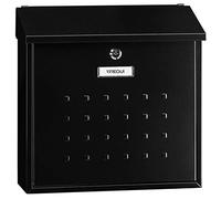 Cassetta Postale Individuale in Acciaio, Di Grandi Dimensioni, Cassetta della Posta da Parete, Dimensione L (Riviste e Buste C4), Facile da Montare, Nero