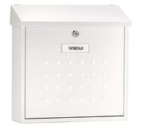 Cassetta Postale Individuale in Acciaio, Di Grandi Dimensioni, Cassetta della Posta da Parete, Dimensione L (Riviste e Buste C4), Facile da Montare, Bianco