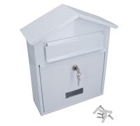 Cassetta Postale Lettera Metallo Bianco Parete Porta Cancello Recinzione Giar...