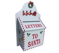 Cassetta Postale Letterina Babbo Natale Buca Natalizia Legno 32x20x10 cm Rossa