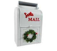 Cassetta Postale Letterina Babbo Natale Buca Natalizia Metallo 25x10x15 cm