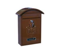 CASSETTA POSTALE MARRONE CON TETTO PER ESTERNO-CHIAVE A CILINDRO cm.21x6x31h CAS