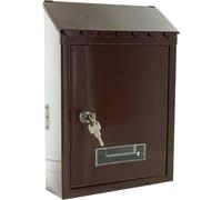 CASSETTA POSTALE MARRONE DA ESTERNO CON TETTUCCIO CM 21X6,2X30H POSTA LETTERE