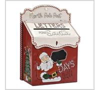 CASSETTA POSTALE NATALE MAILBOX NORTH POLE LETTERS FOR SANTA LATTA H 35 CM