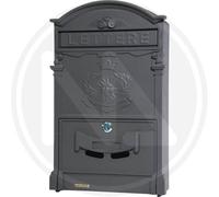 CASSETTA POSTALE NERO PER ESTERNI IN ALLUMINIO "ROYAL" MAURER 51401