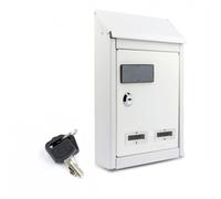 Cassetta Postale Parete in Acciaio Buca Lettere Posta Esterno 2 Chiavi Bianco