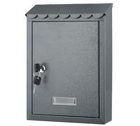Bakaji Cassetta Postale da Parete in Acciaio Inox Buca Lettere per Posta da Esterno con Chiusura a Chiave (Grigio)