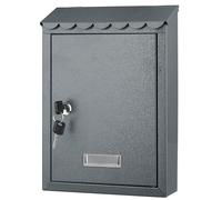 Bakaji Cassetta Postale da Parete in Acciaio Inox Buca Lettere per Posta da Esterno con Chiusura a Chiave (Grigio)