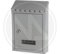 Cassetta postale in acciaio verniciato grigio con tetto STAMP