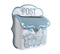 Cassetta postale per pacchi Cassetta postale retrò in metallo a parete con motivo for messaggi da giardino esterno 11x5,1x12,2 pollici