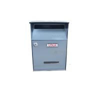 CASSETTA POSTALE PER POSTA GRIGIA IN ACCIAIO BUCA LETTERE TETTO PARAPIOGGIA