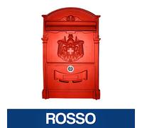 Idroweb Cassetta postale Modello Artistica Ghisa/Alluminio con cilindro Esterno Rosso/Nero/Bianco