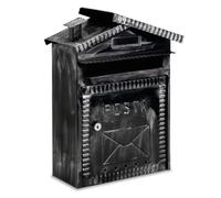 CASSETTA POSTALE PORTALETTERE ACCIAIO NERA FINITURA FERRO BATTUTO