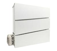 Cassetta postale Relaxdays con scomparto giornali,37,5x35,5x10,5 cm, bianca