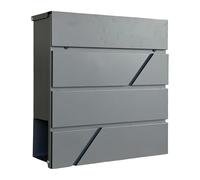 Cassetta Postale Relaxdays con Scomparto per giornali, HLP: 37 x 37 x 11 cm, DIN C4, Impermeabile, 4 Chiavi, Vari Colori