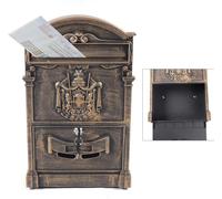 Cassetta Postale retrò da Parete con Serratura di Sicurezza, Cornice Decorativa per Il Nome, Perfetta per Casa E Ufficio, Elegante Soluzione per Larchiviazione della Posta.