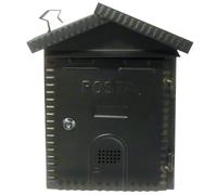 Cassetta Postale Rustica in Ferro Battuto Colore Nero con Fumaiolo cm 8x22x36h