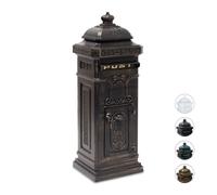 Relaxdays 10020106_490 Cassetta Postale in Design Antico, Alluminio Inossidabile, Stile Inglese, Bronzo