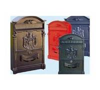 CASSETTA POSTALE UTILIA ARTISTICA COLORE VERDE IN GHISA ALLUMINIO CON CILINDRO