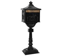 vidaXL Cassetta Postale Verticale con porta Nero 42,5 x 29,5 x 117 cm, Cassetta postale vintage, impermeabile in alluminio, decorativa e funzionale, perfetta per l'esterno