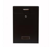 Cassetta postale verticale con serratura a parete - Sicura e protetta, di grandi dimensioni, realizzata in acciaio zincato, nera