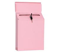 AWHAO Cassetta Postale Verticale Da Appendere, Cassetta di Sicurezza, Buste Durevoli, Giornali, Cassetta Delle Lettere, Porta D'ingresso, Casa, Ufficio, Arr, Rosa