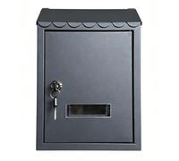 Cassetta Postale Verticale da Parete con Serratura, in Acciaio Zincato Resistente alla Ruggine, Ideale per la Reception Aziendale(Black)