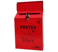 Cassetta postale vintage 12 x 9 x 2 pollici Montaggio a parete Piccola cassetta postale in ferro con serratura Portaposta decorativo creativo resistente alle intemperie per portico esterno Giard