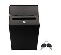 Cassetta Postale Wall Mounted Mailbox Newspaper Holder Box Letter Drop for Outdoor Gate Home Office Garden(Black)
