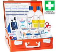 CASSETTA PRONTO SOCCORSO COMPLETA SFIGMOMANOMETRO KIT MEDICA URGENZA SICUREZZA A