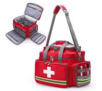 Cassetta Pronto Soccorso Professionale Borsa Medica Trauma con Riflettente, Grande Capacità Borsa Medica di Emergenza, Portatile Impermeabile First Aid kit Vuota per Casa Sportiva Viaggi -Rosso
