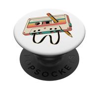 Cassetta Retrò con Matita Amanti Musica Anni 80 90 PopSockets PopGrip Adesivo