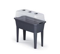 Cassetta rialzata in plastica con coperchio a effetto serra - 78 x 75 cm - Serra da coltivazione con piedi - Aiuta la coltivazione - Cassetta con coperchio protettivo