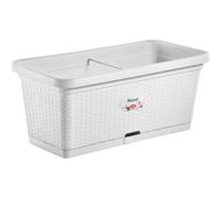 Cassetta + riserva + ruote natural stefanplast pp rattan bianco cm 80x40 h.cm 34