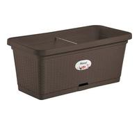 Cassetta + riserva + ruote natural stefanplast pp rattan moka cm 80x40 h.cm 34