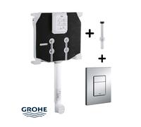 CASSETTA SCARICO INCASSO WC GROHE CON PLACCA CROMO SKATE COSMOPOLITAN E CANOTTO