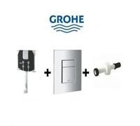 CASSETTA SCARICO INCASSO WC GROHE CON PLACCA CROMO SKATE COSMOPOLITAN E CANOTTO